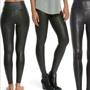 Spanx Faux Leather High Rise Black Leggings